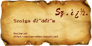 Szolga Ádám névjegykártya